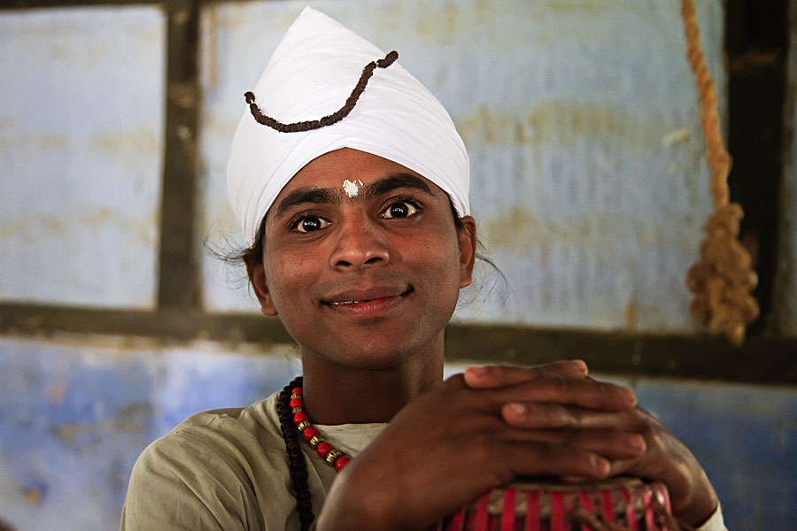  Young monk at one of the many Vaishnava monasteries on the island Majuli   Assam